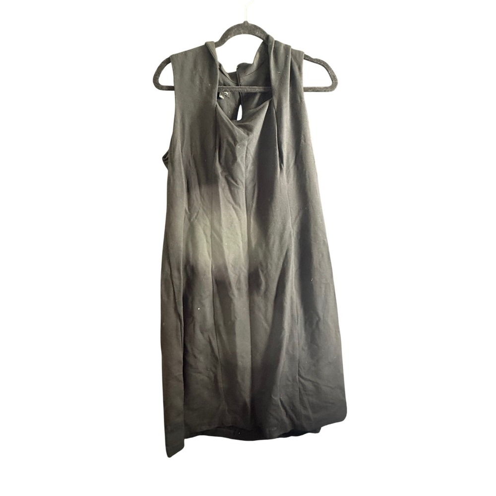 Talbots Womens‎ Black Sleeveless Layered Neckline Sheath Dress Size 14